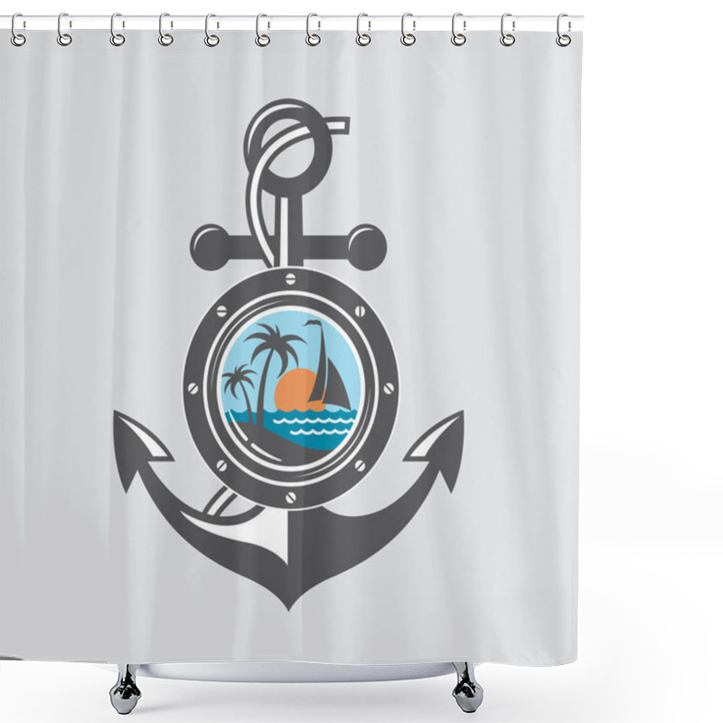 Personality  Ship Anchor And Porthole Shower Curtains