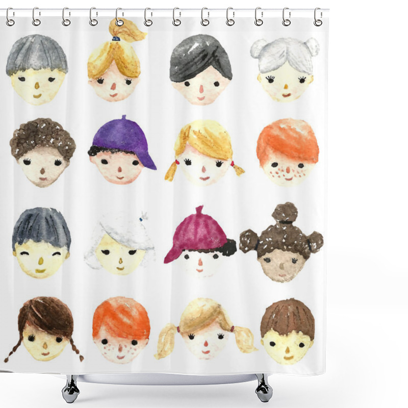 Personality  Children Faces. Shower Curtains