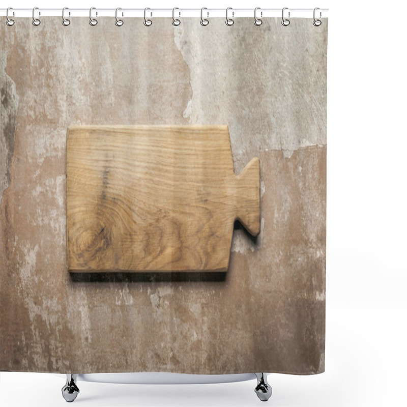 Personality  Wooden Board On Rustic Background With Copy Space Shower Curtains