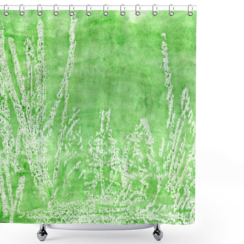 Personality  Abstract Green Painted Background. Ecology Backdrop. Shower Curtains