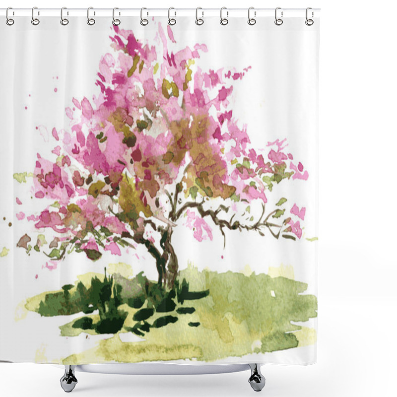 Personality  Cherry Blossom Tree Shower Curtains