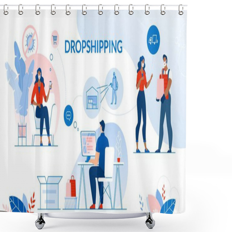 Personality  Dropshipping And Contactless Safety Delivery Set Shower Curtains