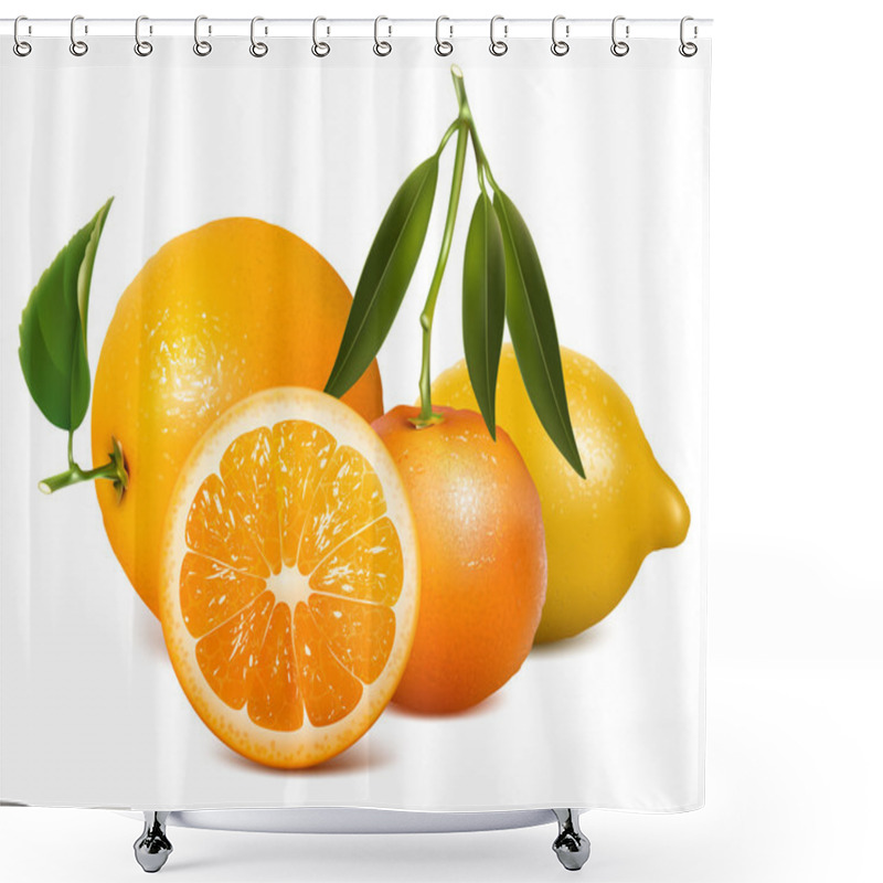 Personality  Vector Fresh Ripe Orange Shower Curtains