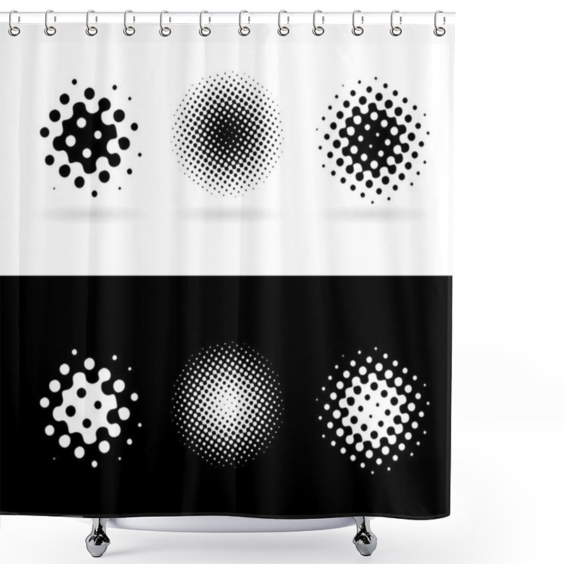 Personality  Black And White Round Spots Shower Curtains