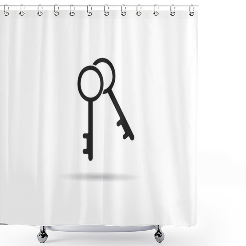 Personality  Key Vector Icon Illustration Template  Shower Curtains