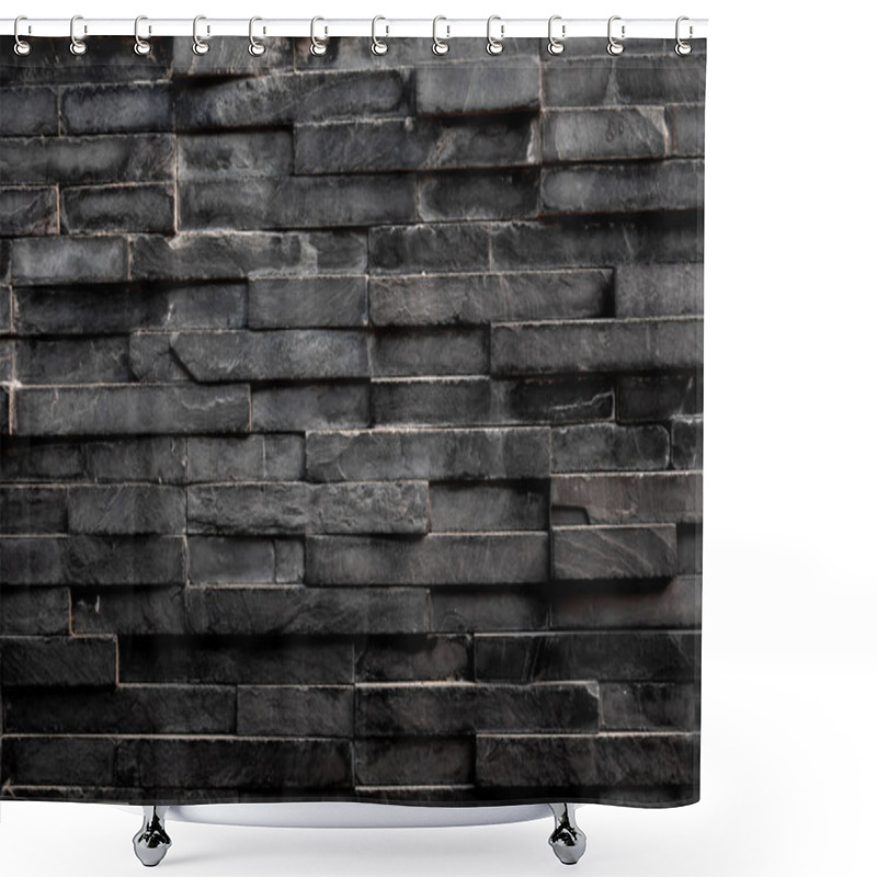 Personality  Black Rectangle Square Tile Background & Wallpaper Shower Curtains