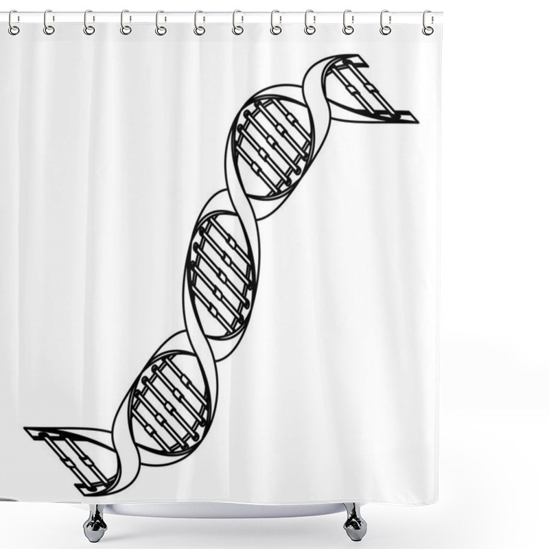 Personality  Diagonal Dna Chain Science Monochrome Shower Curtains