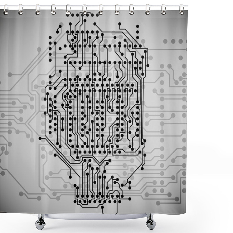 Personality  Microchip Background, Electronics Circuit, EPS10 Vector Illustration Shower Curtains