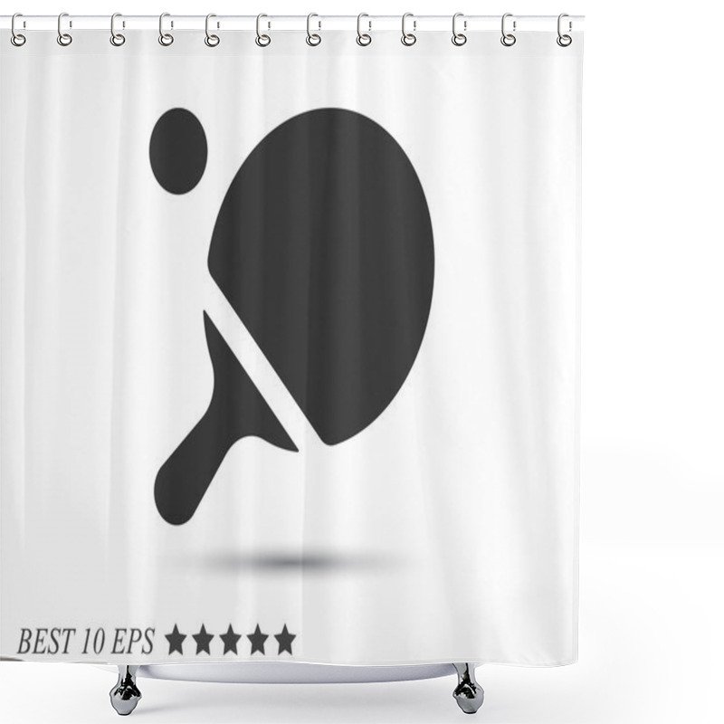 Personality  Ping Pong Icon Shower Curtains