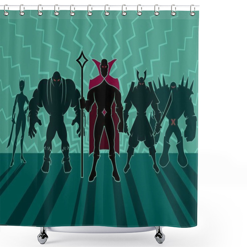 Personality  Supervillain Team Shower Curtains