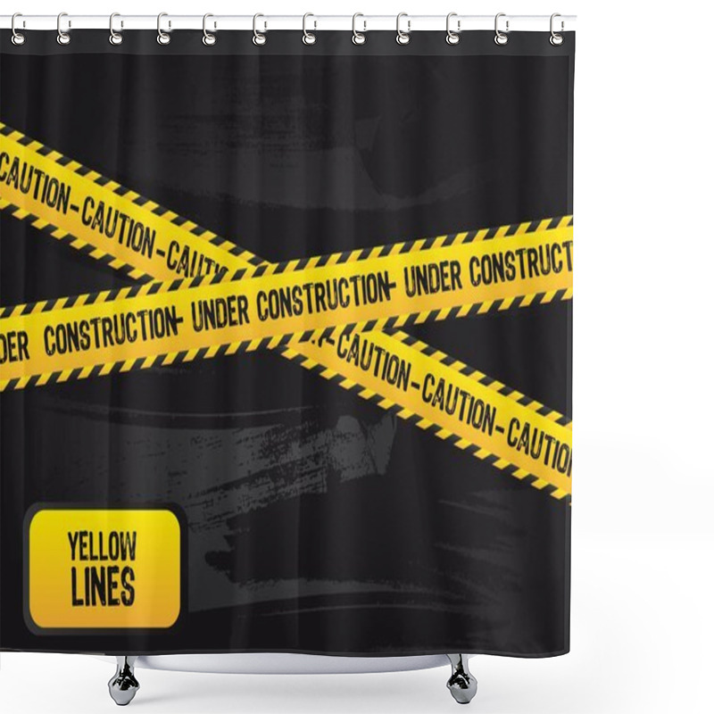 Personality  Yellow Lines Shower Curtains