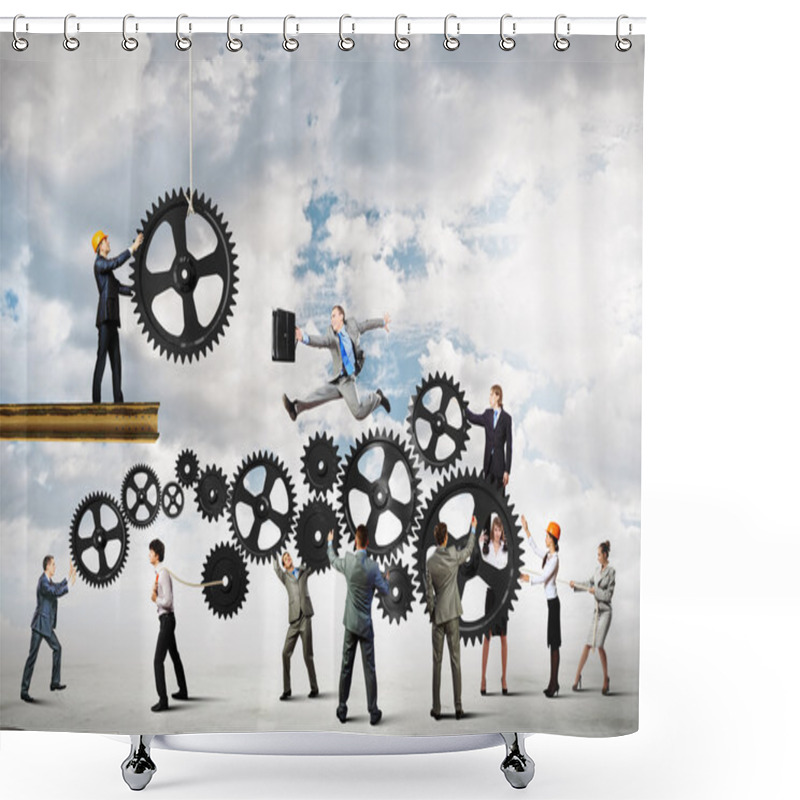 Personality  Teamwork Concept Shower Curtains