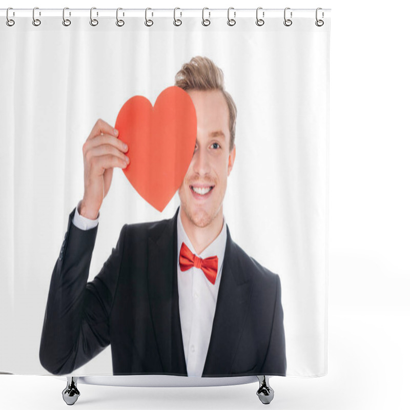 Personality  Stylish Man With Heart Symbol Shower Curtains