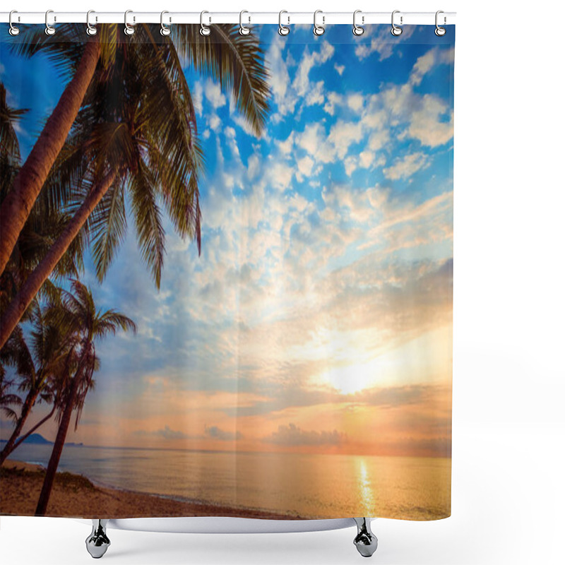 Personality  Sea View Beach In Summer  Shower Curtains