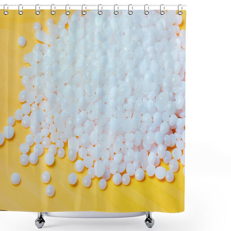 Personality  White Polymer Granules Shower Curtains