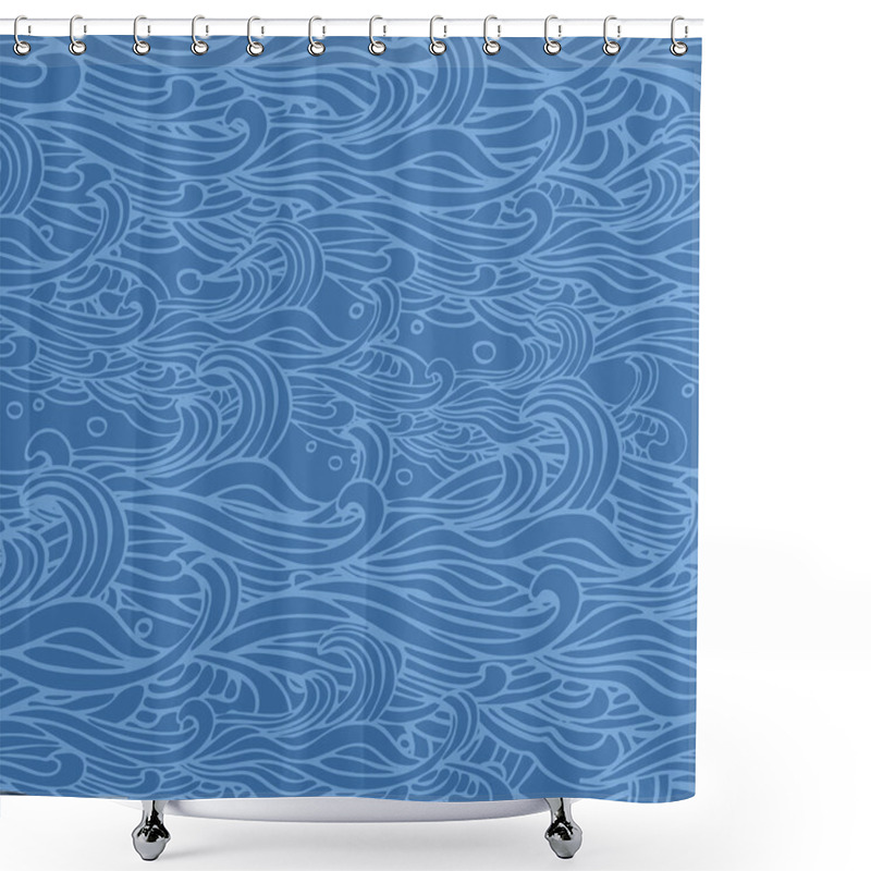 Personality  Abstract Waves Pattern Shower Curtains