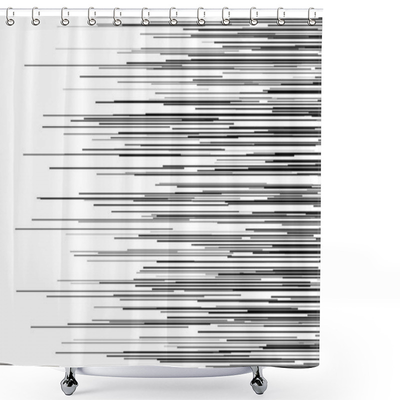 Personality  Speed Line Running Comic Texture Black And White Background Shower Curtains