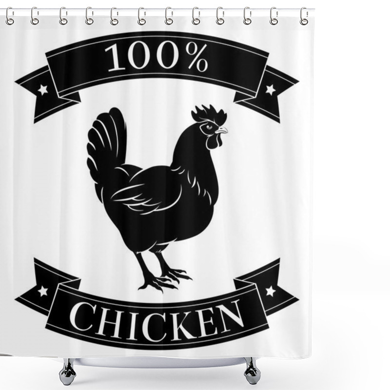 Personality  100 Percent Chicken Food Label Shower Curtains