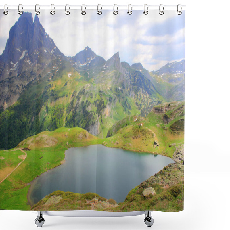 Personality  Pyrenees Mountains In Summer, Lake Shower Curtains