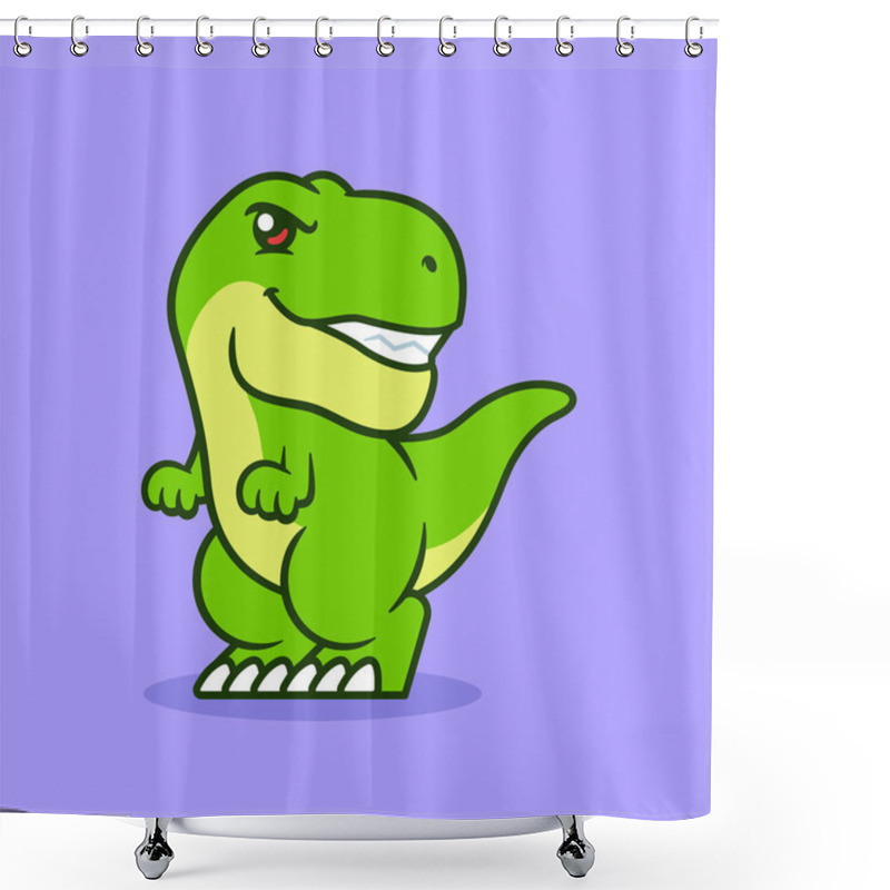 Personality  Tyrannosaurus Rex Flat Design Illustration Shower Curtains