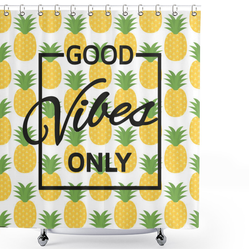 Personality  Good Vibes Only Background. Vector Illustration. Shower Curtains