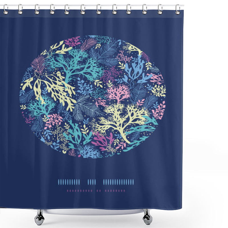 Personality  Underwater Seaweed Circle Decor Pattern Background Shower Curtains