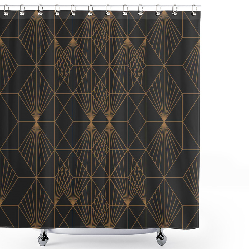 Personality  Luxury Geometric Seamless Pattern With Striped Rhombuses. Elegant Stylish Thin Linear Texture. EPS 10 Shower Curtains