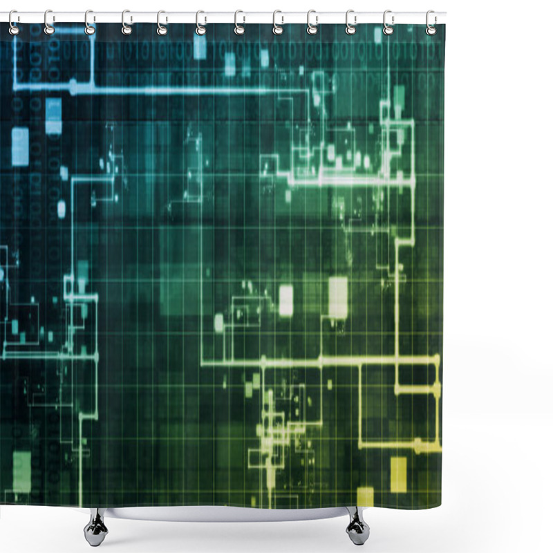 Personality  Secure Technology Concept Art Shower Curtains