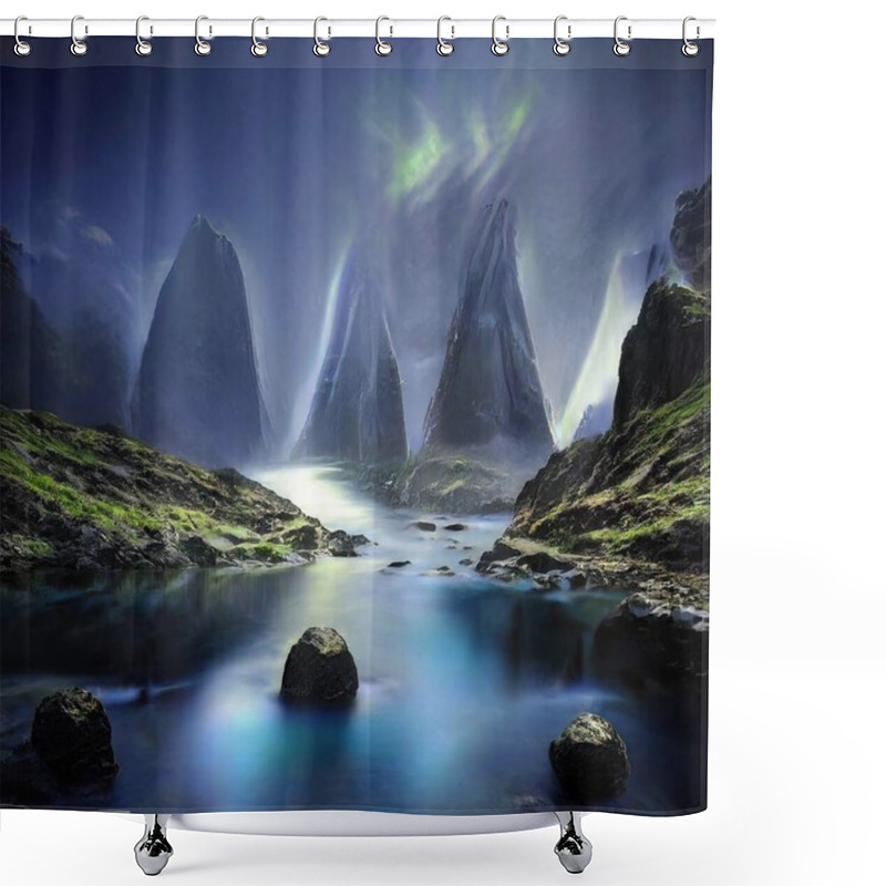 Personality  Magical Landscapes, Made With The Technique Of 3d Rendering Shower Curtains