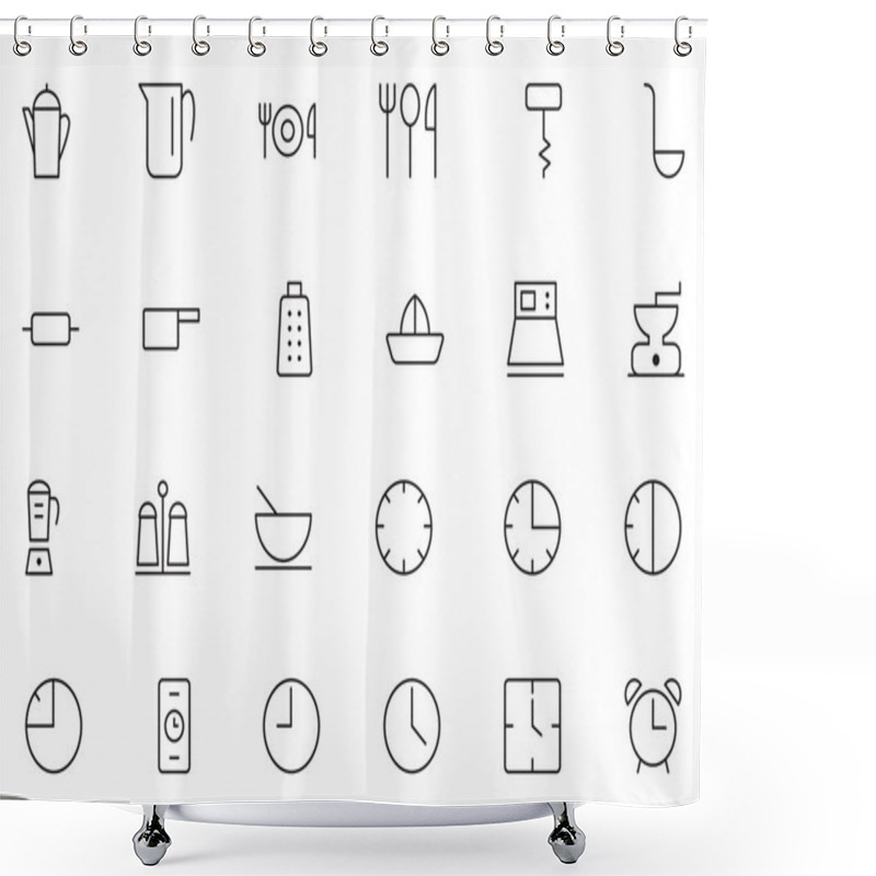 Personality  User Interface Icons 9 Shower Curtains