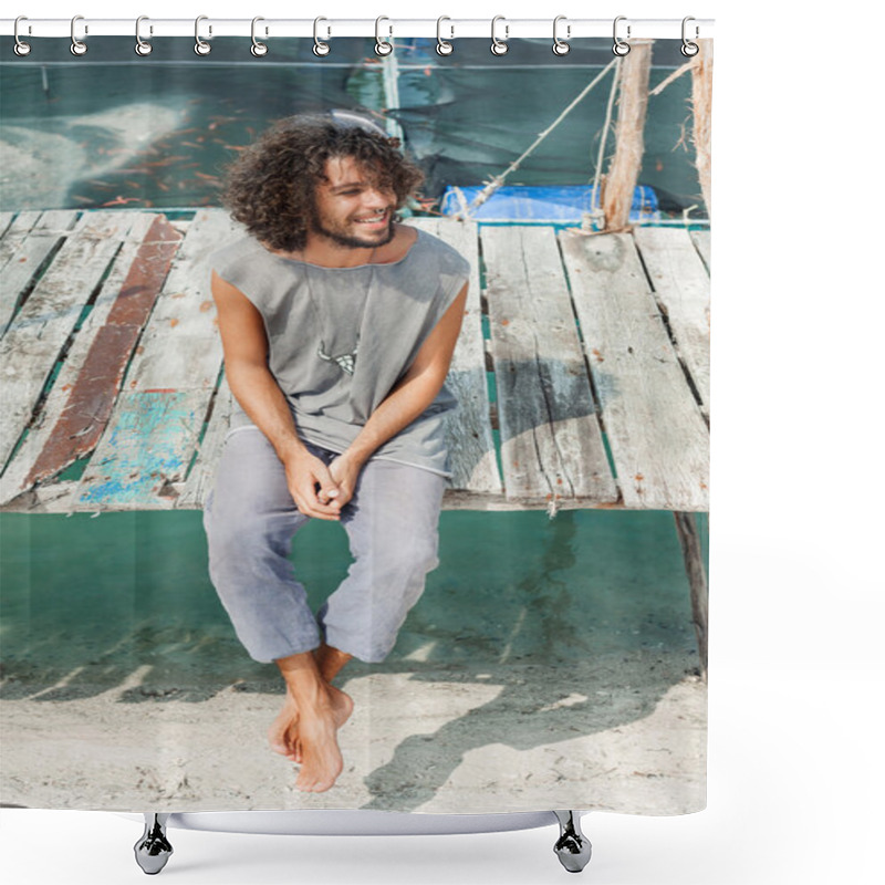 Personality  Handsome Guy Outdoors Portrait Shower Curtains