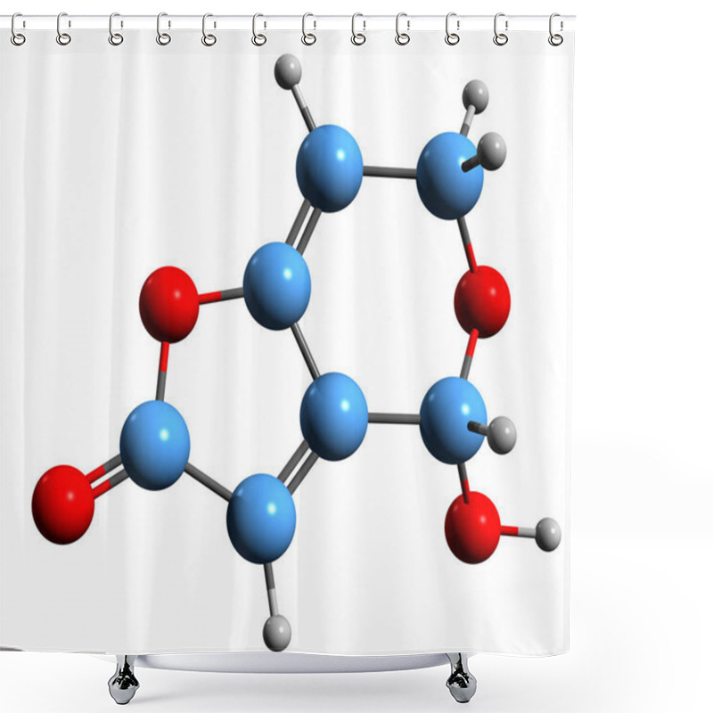 Personality   3D Image Of Patulin Skeletal Formula - Molecular Chemical Structure Of Mycotoxin Leucopin Isolated On White Background Shower Curtains