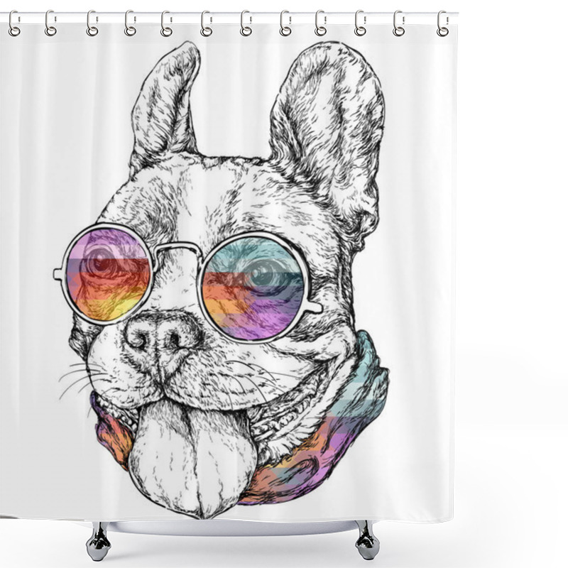 Personality  Funny French Bulldog Shower Curtains