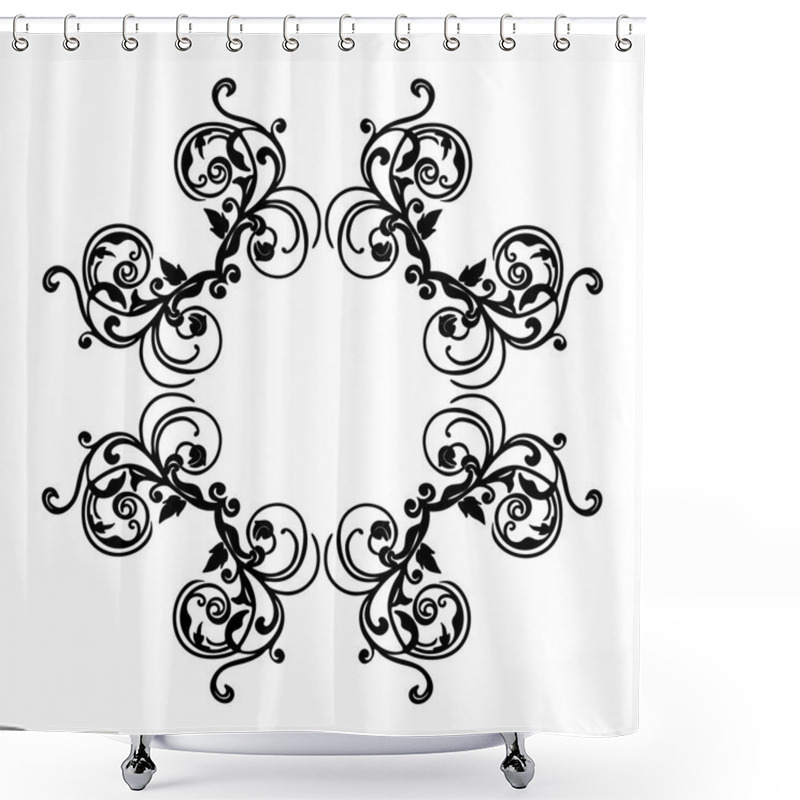 Personality  Ornament Black White Card With Mandala.  Shower Curtains