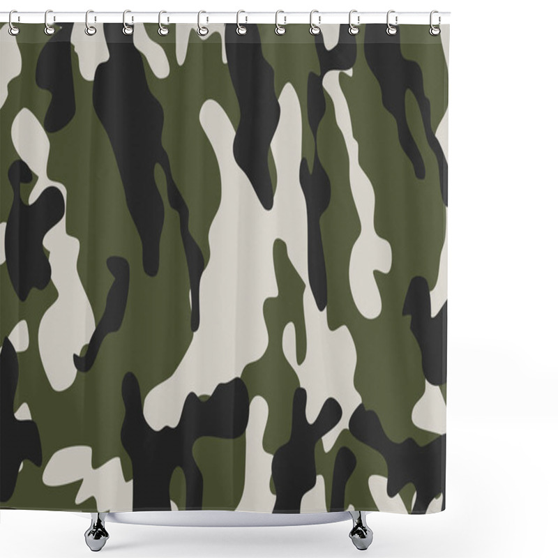 Personality  Military Camouflage Seamless Patterns, Vector Illustration  Shower Curtains