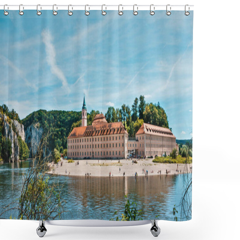 Personality  Panorama View On Weltenburg Abbey. This Landmark Is A Benedictine Monastery In Weltenburg In Kelheim On The Danube In Bavaria, Germany. Shower Curtains