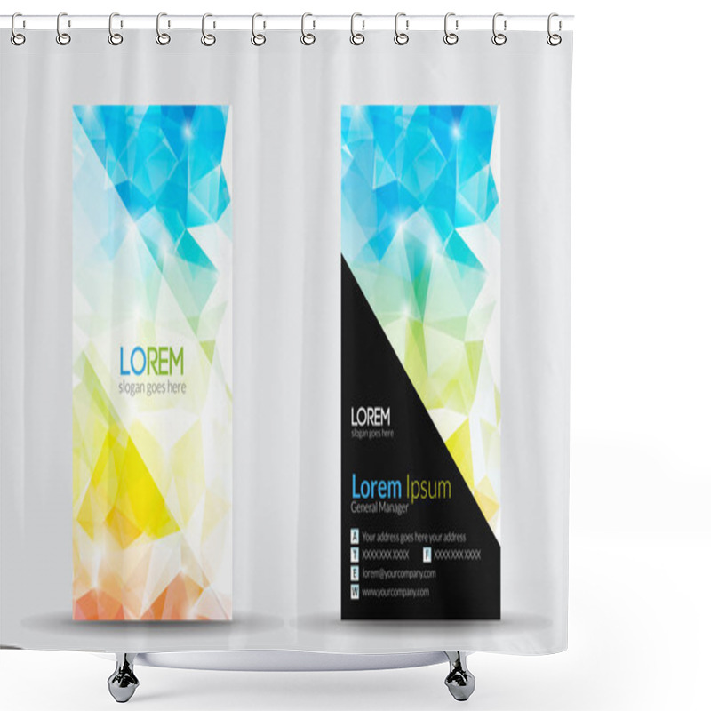 Personality  Business Cards - Abstract Polygonal Background Shower Curtains