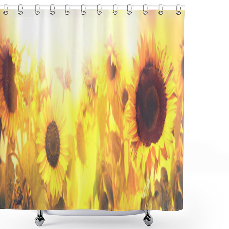 Personality  Field Of Sunflowers Shower Curtains