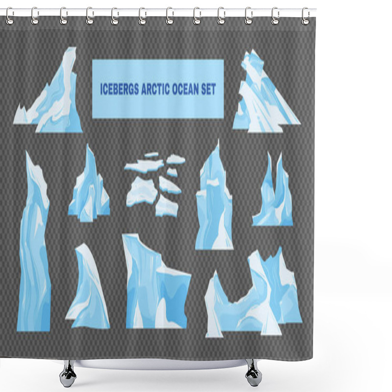 Personality  Icebergs Transparent Set Shower Curtains