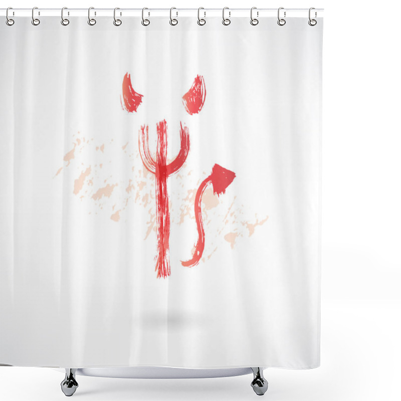 Personality  Devil's Red Trident Shower Curtains