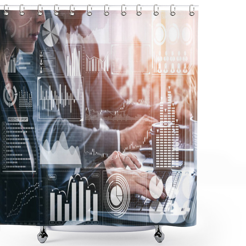 Personality  Big Data Technology For Business Finance Concept. Shower Curtains