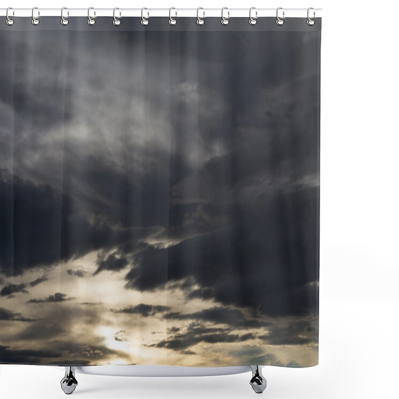 Personality  Black Cloud In Darkness Sky, Night Sky Of Halloween Background Shower Curtains