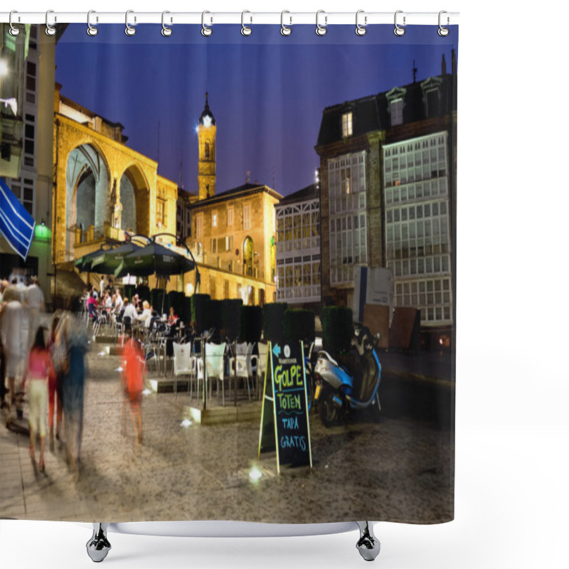 Personality  View Of Church Of San Miguel And Bell Tower Of Church Of San Vicente Martir To Square De La Virgen Blanca Shower Curtains