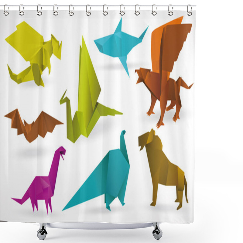 Personality  Origami Animals Shower Curtains