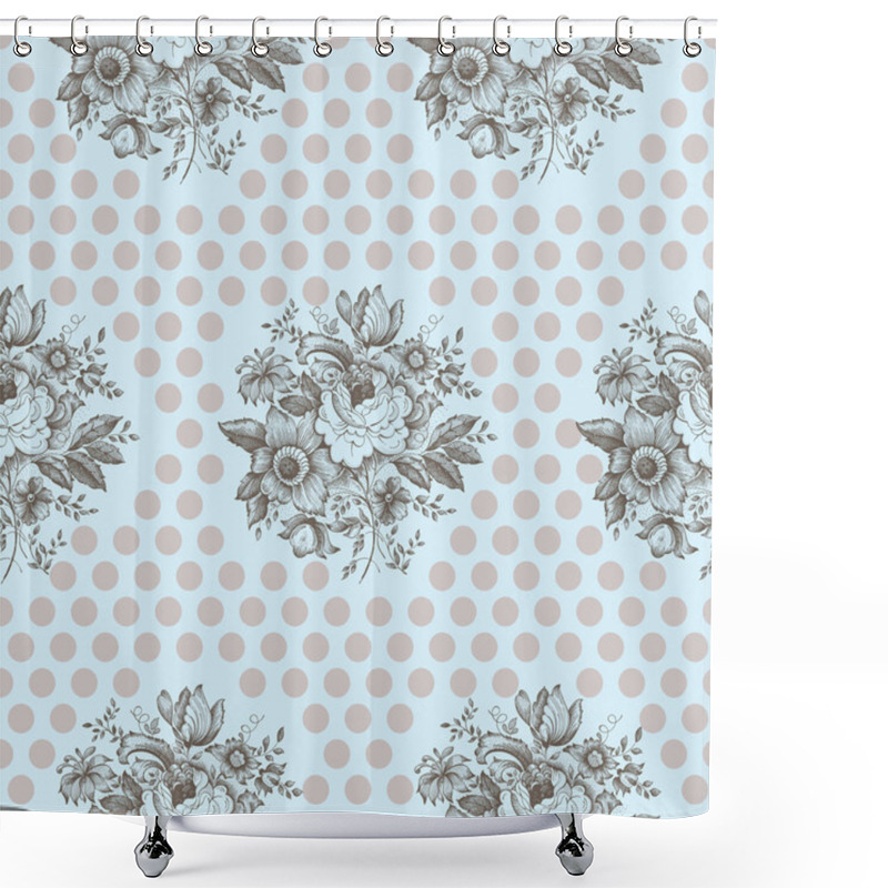 Personality  Classic Floral Seamless Pattern Shower Curtains