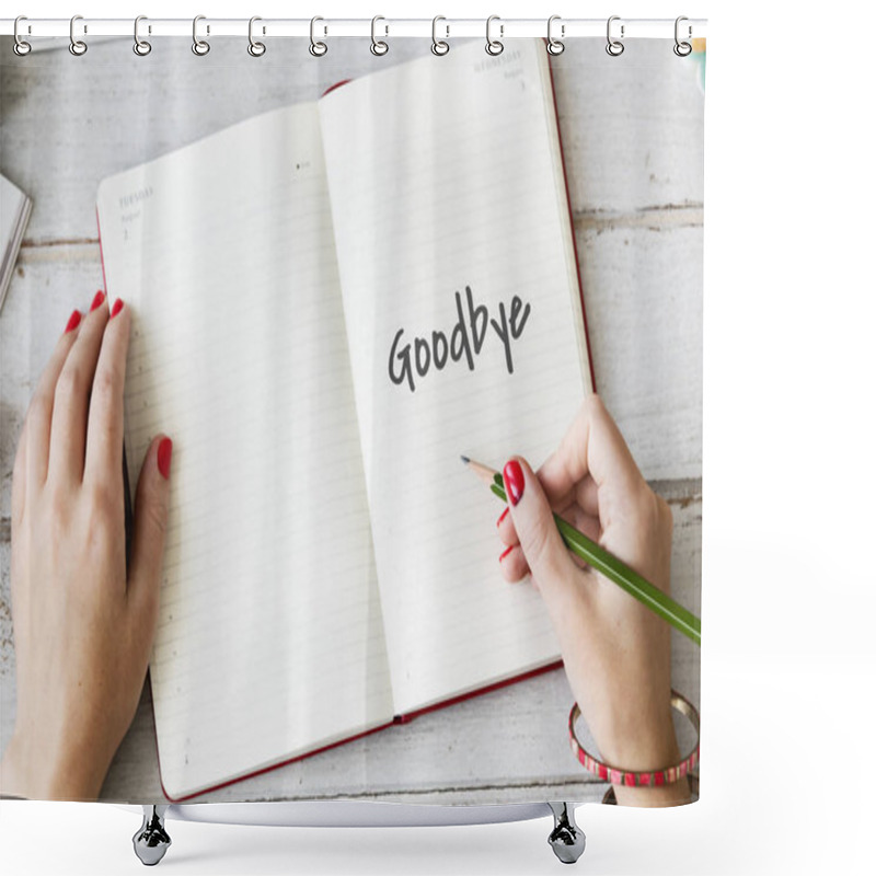 Personality  Woman Writing In Diary Shower Curtains