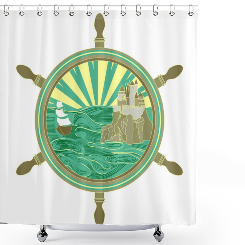 Personality  Marine Helm Shower Curtains