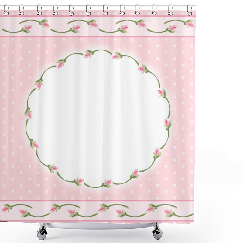 Personality  Frame With Rosebuds Shower Curtains