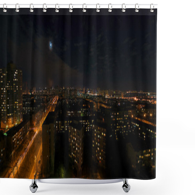 Personality  Cityscape Of Kiev In The Nigth In Autumn. Left Bank Shower Curtains