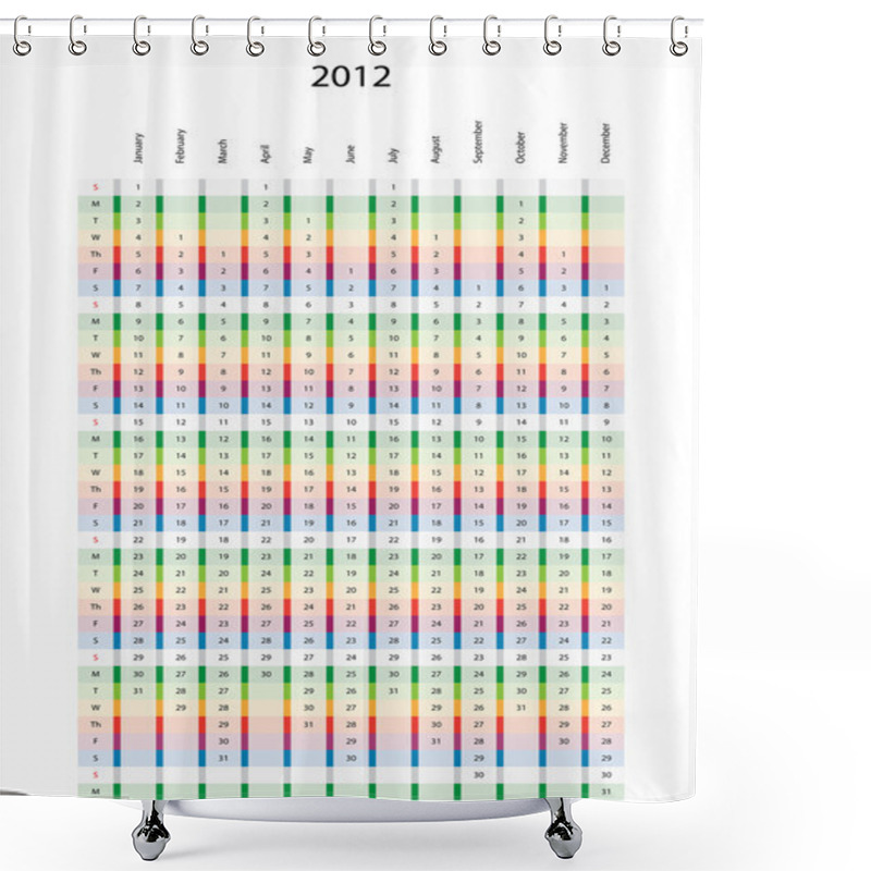 Personality  Calendar Vertical For 2012 Shower Curtains